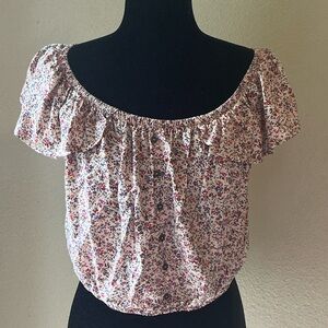 Xhilaration Floral Print Crop Top Womens Size L NEW Spring/Summer Casual